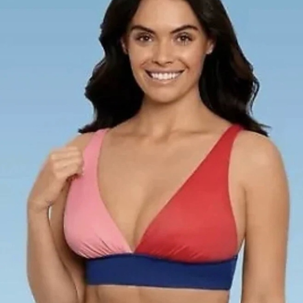 Beach Betty Colorblock Bikini Top size L